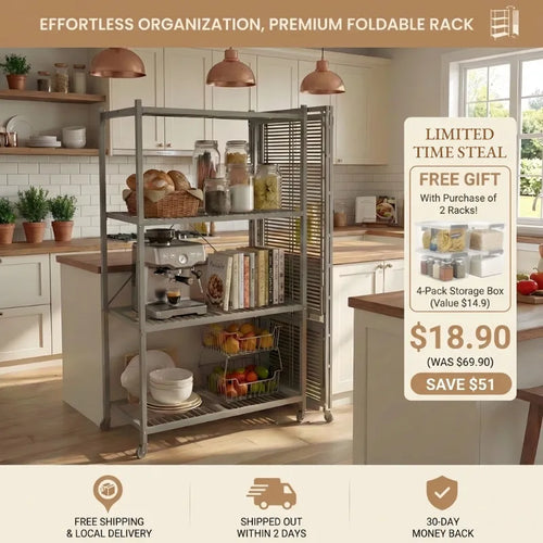 Instant Setup! 360° Rotating Shelf for Effortless Organization