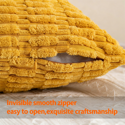 18x18 Inch Textured Corduroy Throw Pillow Cover