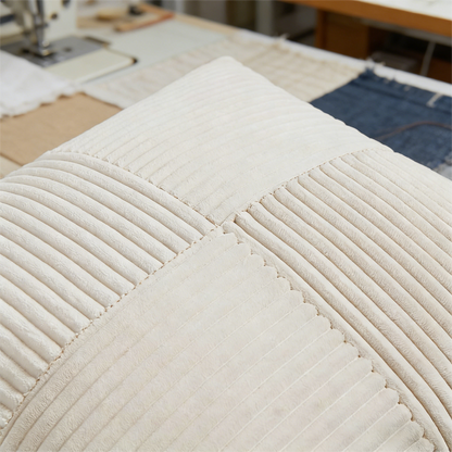 Textured Patchwork Corduroy Pillow Cover