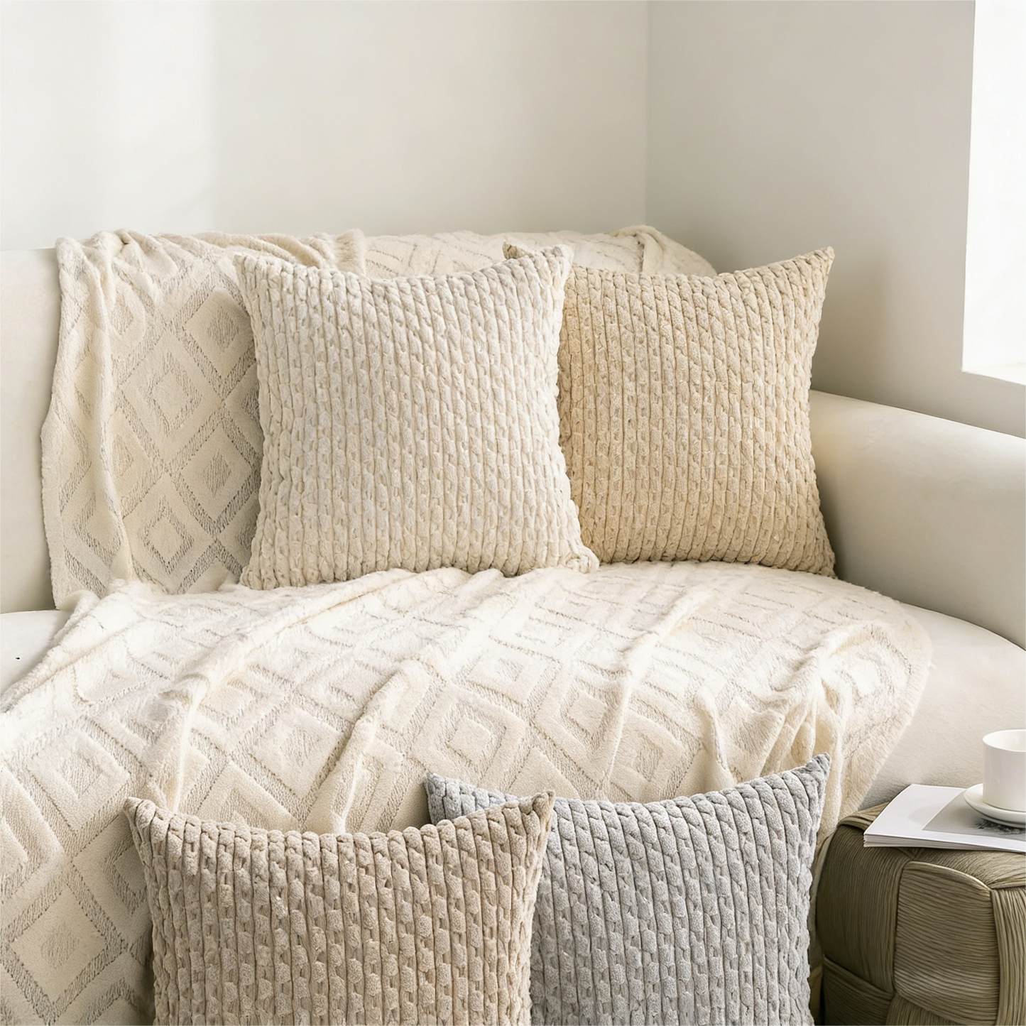 Textured Knit Pillow Covers – Soft Decorative Cushion Cases