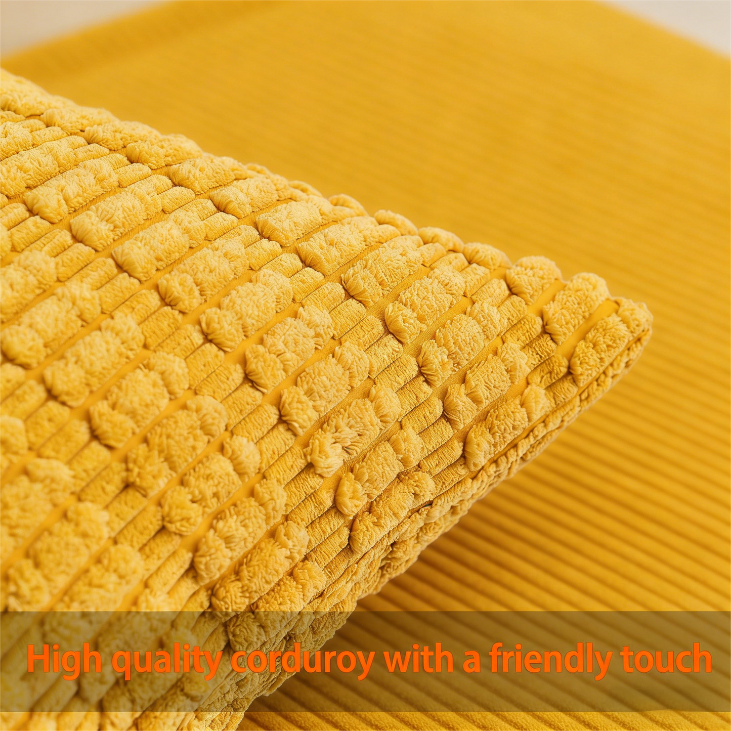 18x18 Inch Textured Corduroy Throw Pillow Cover