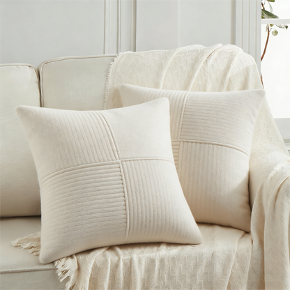 Textured Patchwork Corduroy Pillow Cover