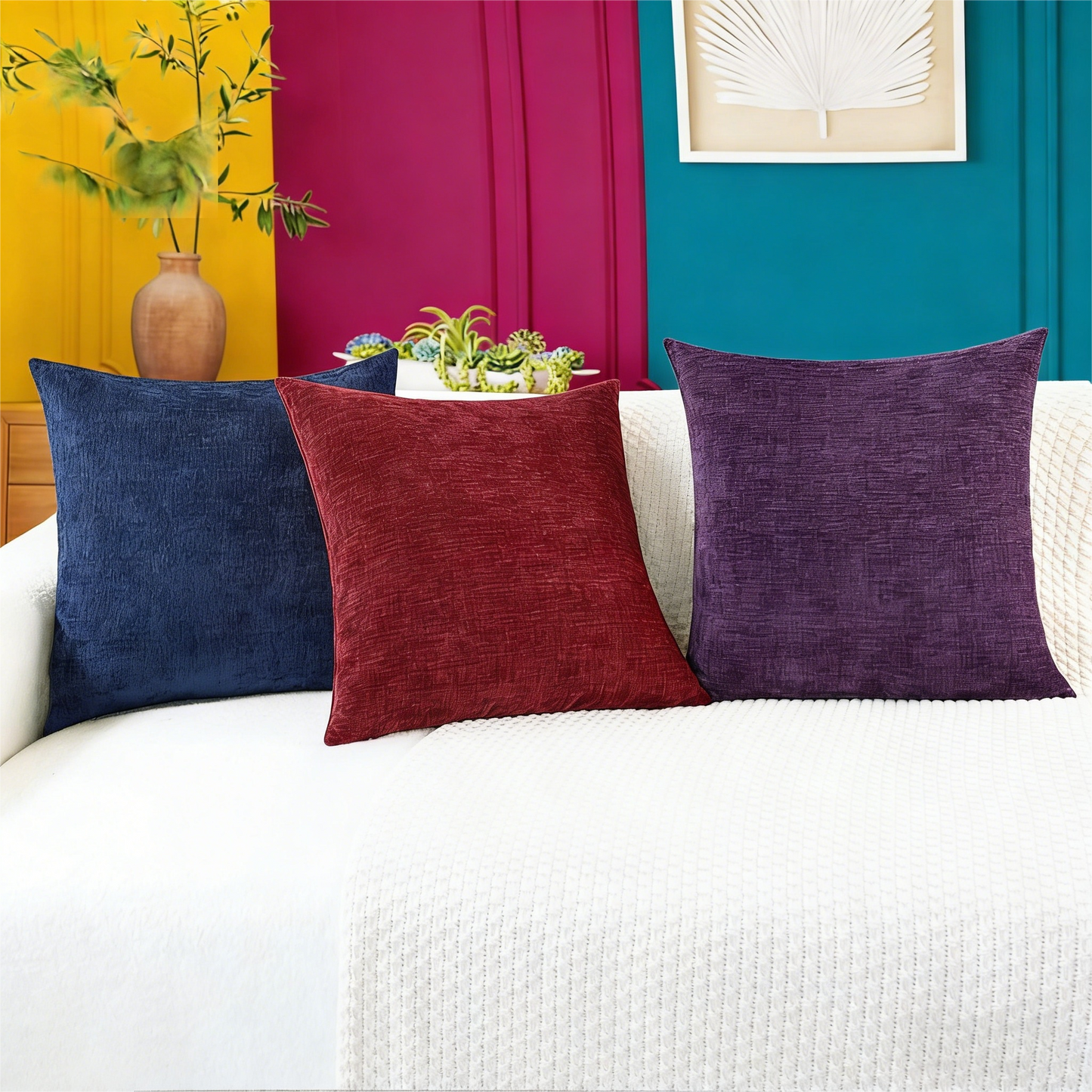 Chenille Pillow Covers (Set of 2) – Soft Decorative Cushion Cases