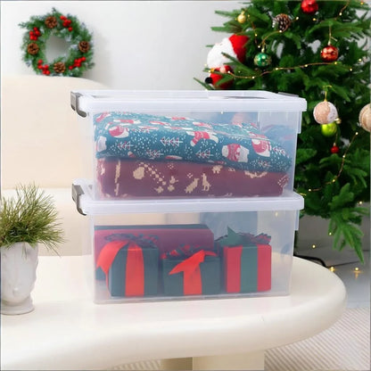 22.2 Qt Storage Bins, 4-Pack, Clear with Lids & Stackable